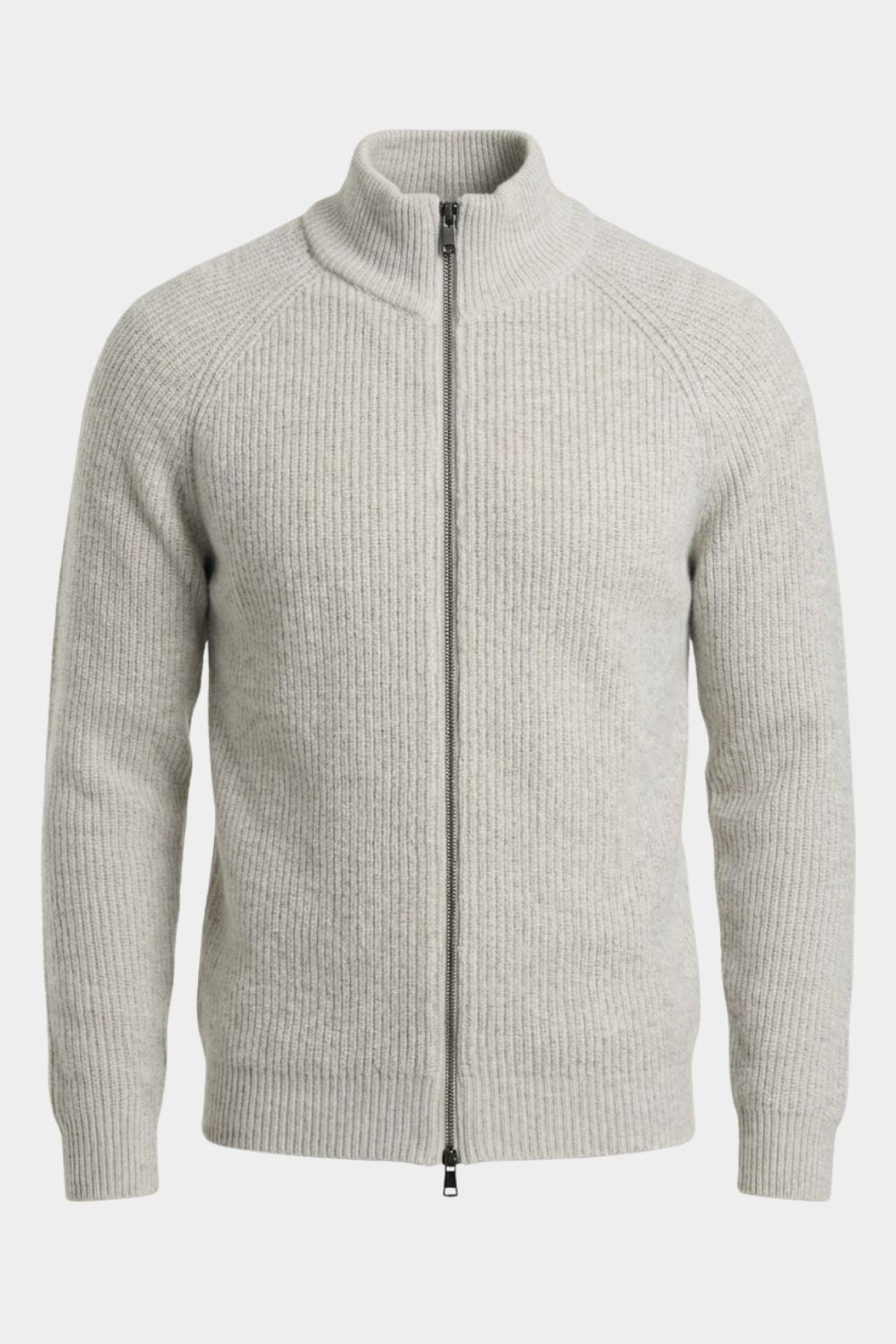 Casaco de Malha Cinza com Fecho