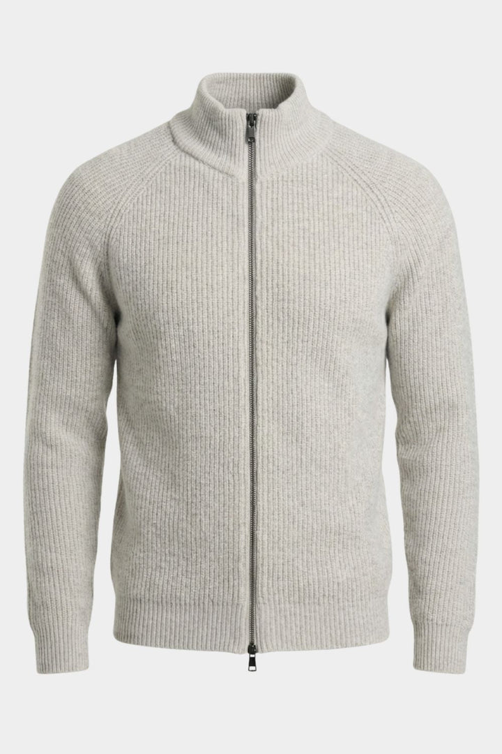 Casaco de Malha Cinza com Fecho