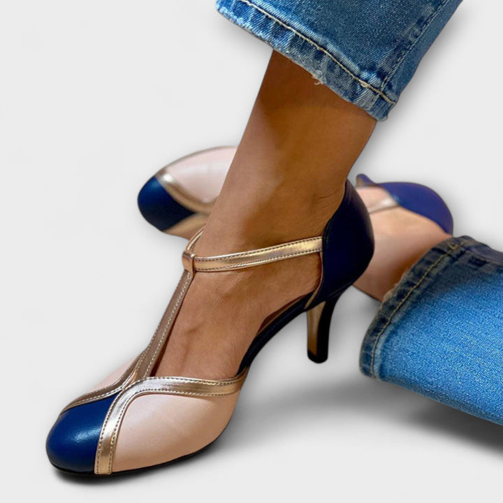 Alicia – Dvoubarevné vysoké podpatky s T-řemínkem