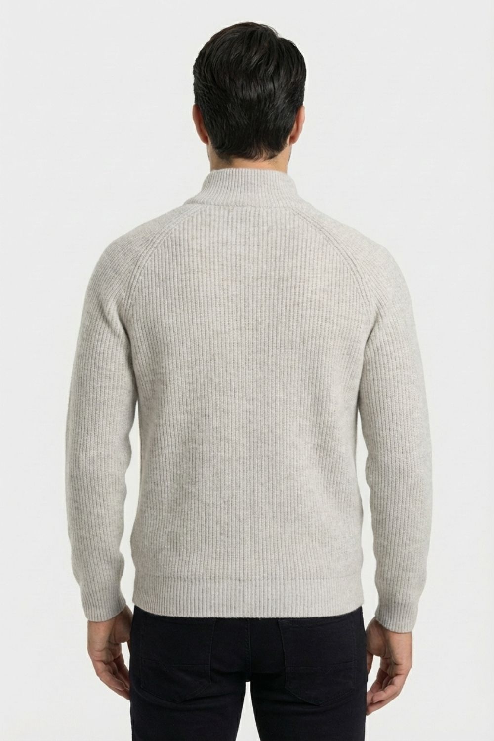 Casaco de Malha Cinza com Fecho