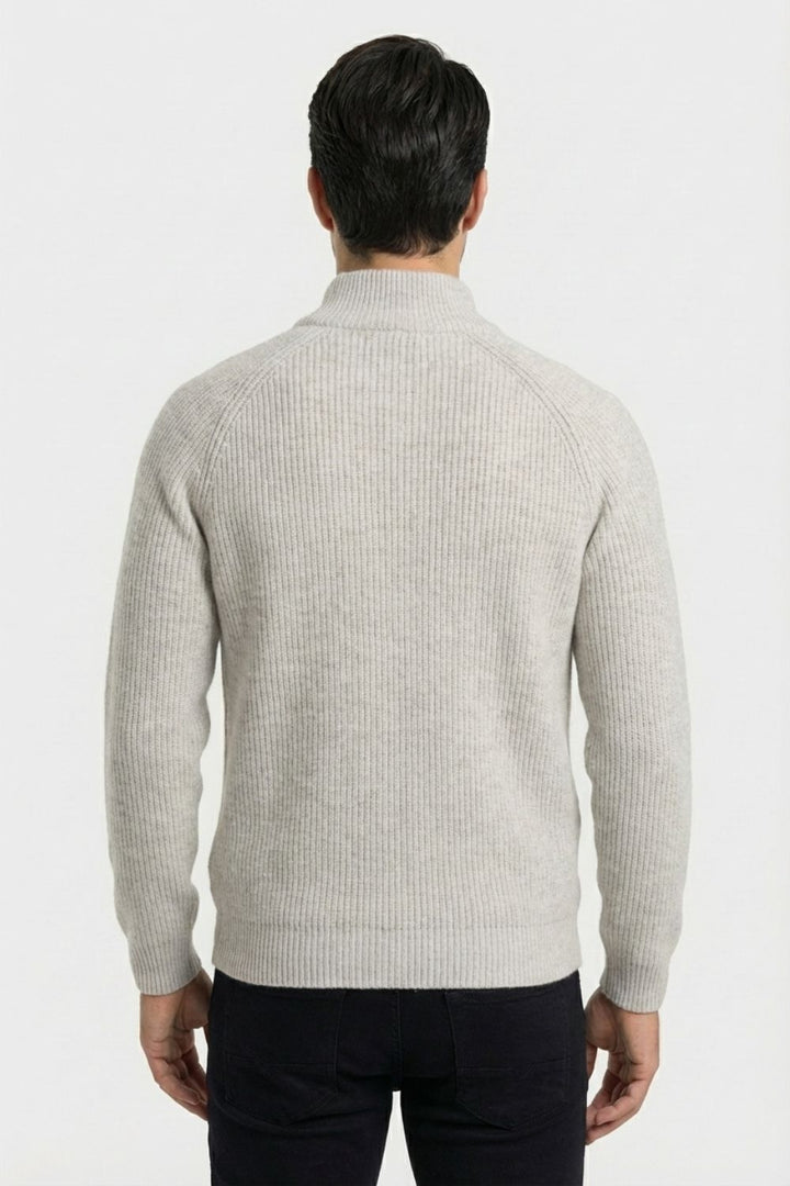 Casaco de Malha Cinza com Fecho