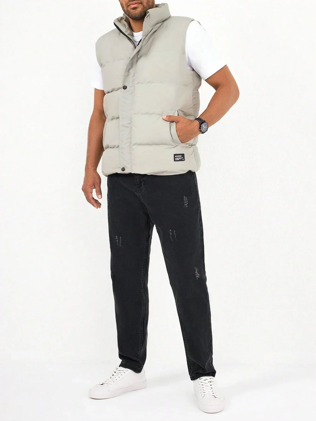 Colete Almofadado com Zíper Frontal e Aquecimento Respirável para o Corpo