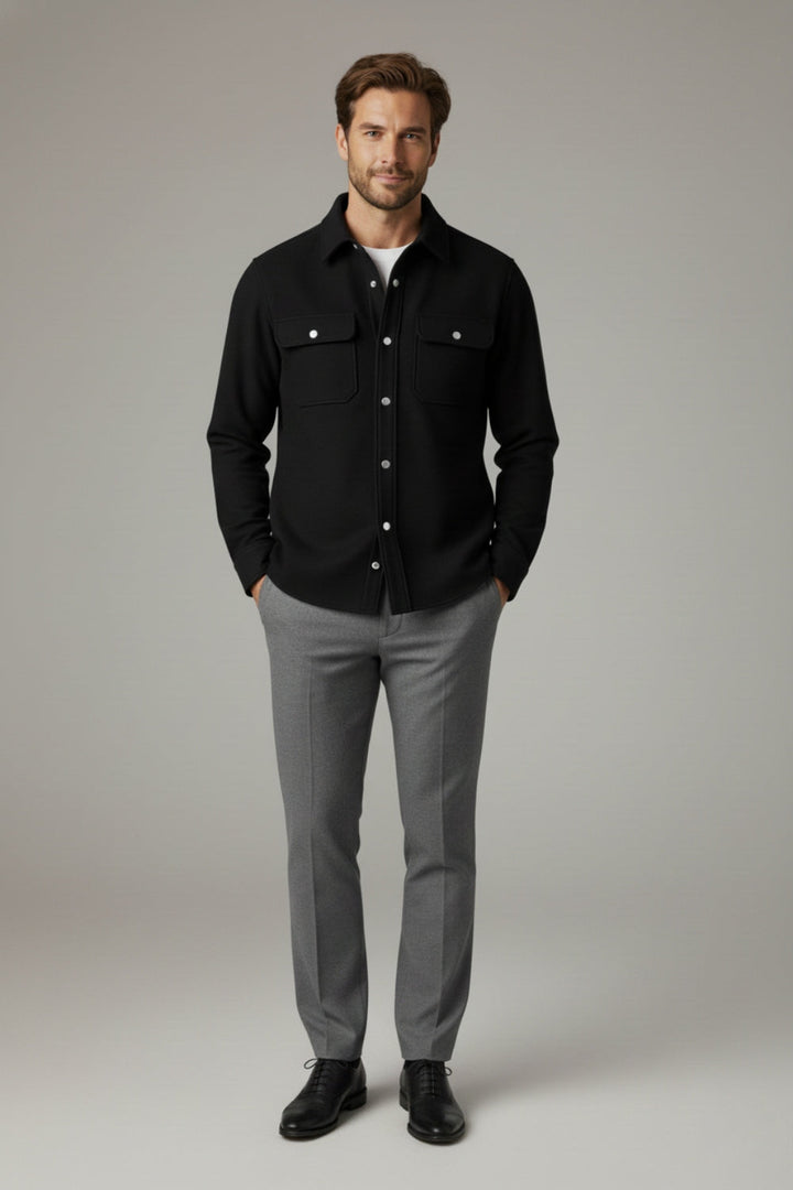 Camisa Overshirt Preta Signature