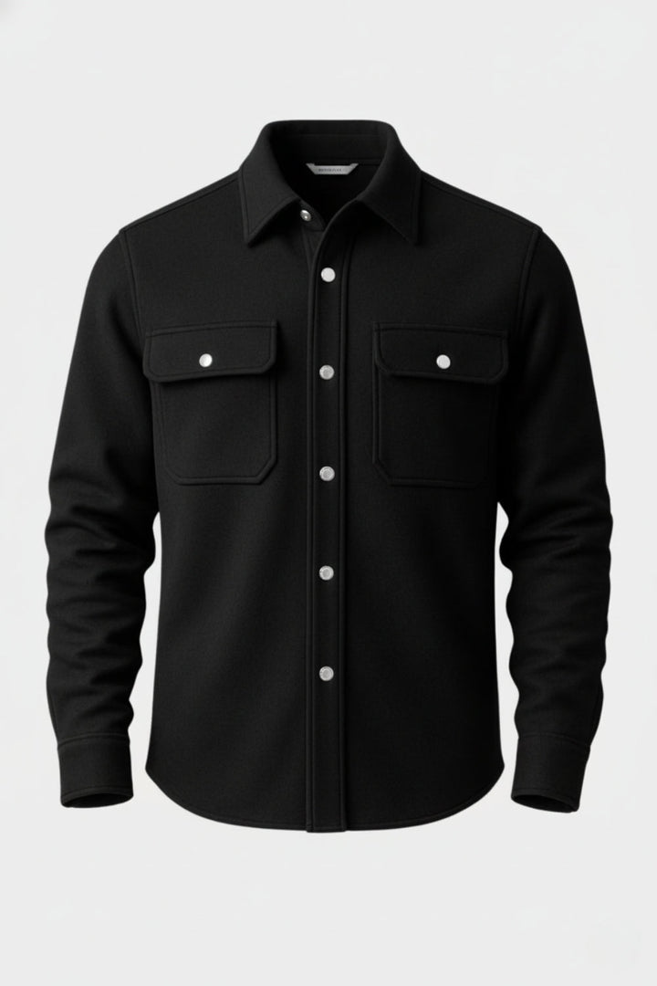 Camisa Overshirt Preta Signature