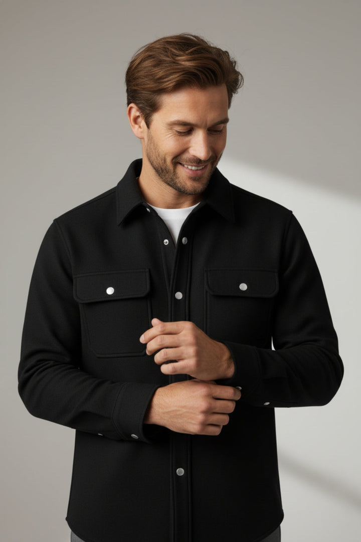Camisa Overshirt Preta Signature