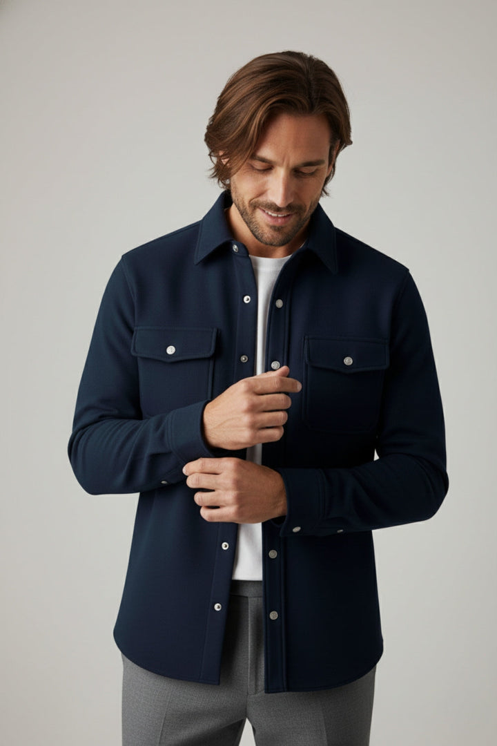 Navy Signature Overshirt