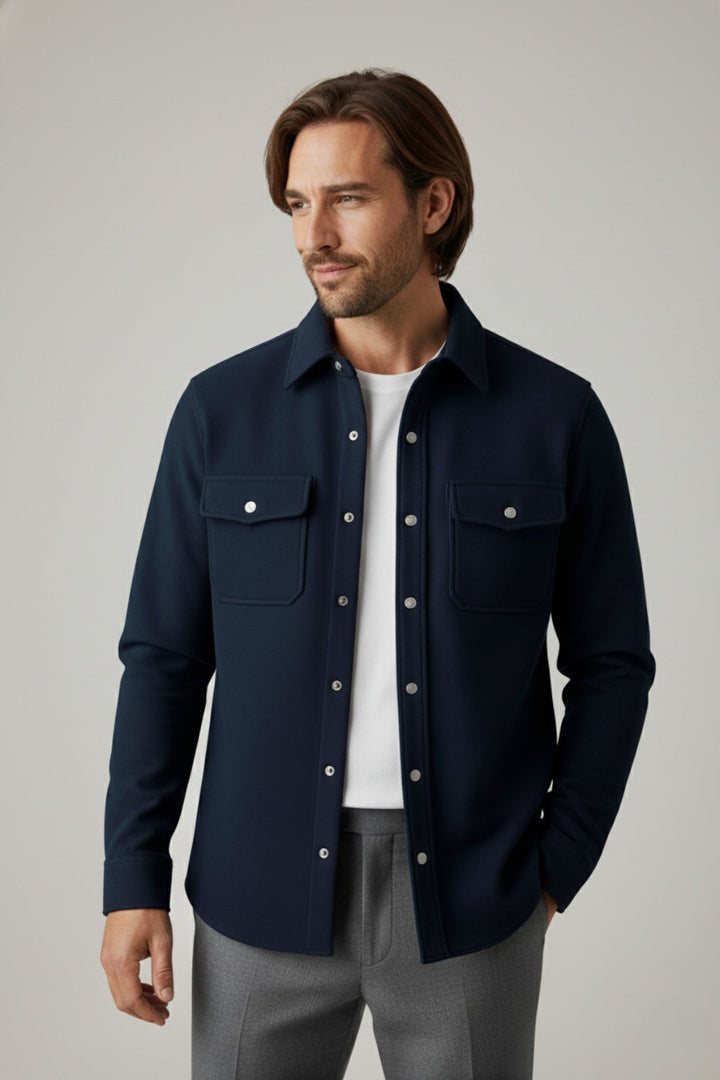 Navy Signature Overshirt