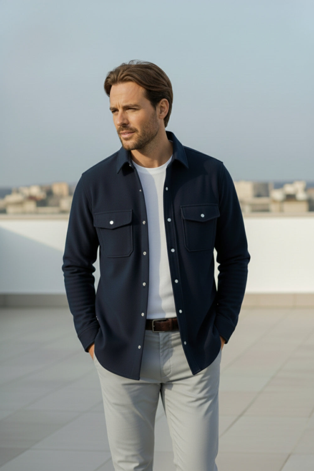 Navy Signature Overshirt